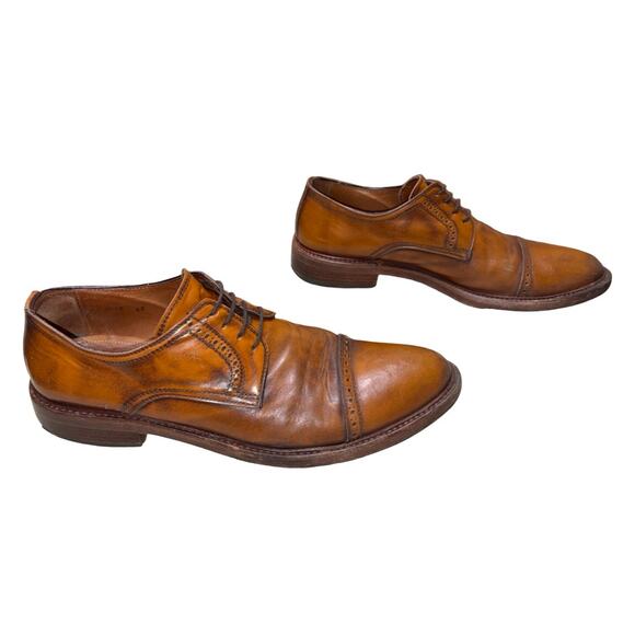 ANTONIO MAURIZI Tan Antique Leather Cap Toe Oxford Shoes  Size: EU 43 US 10 main image 9